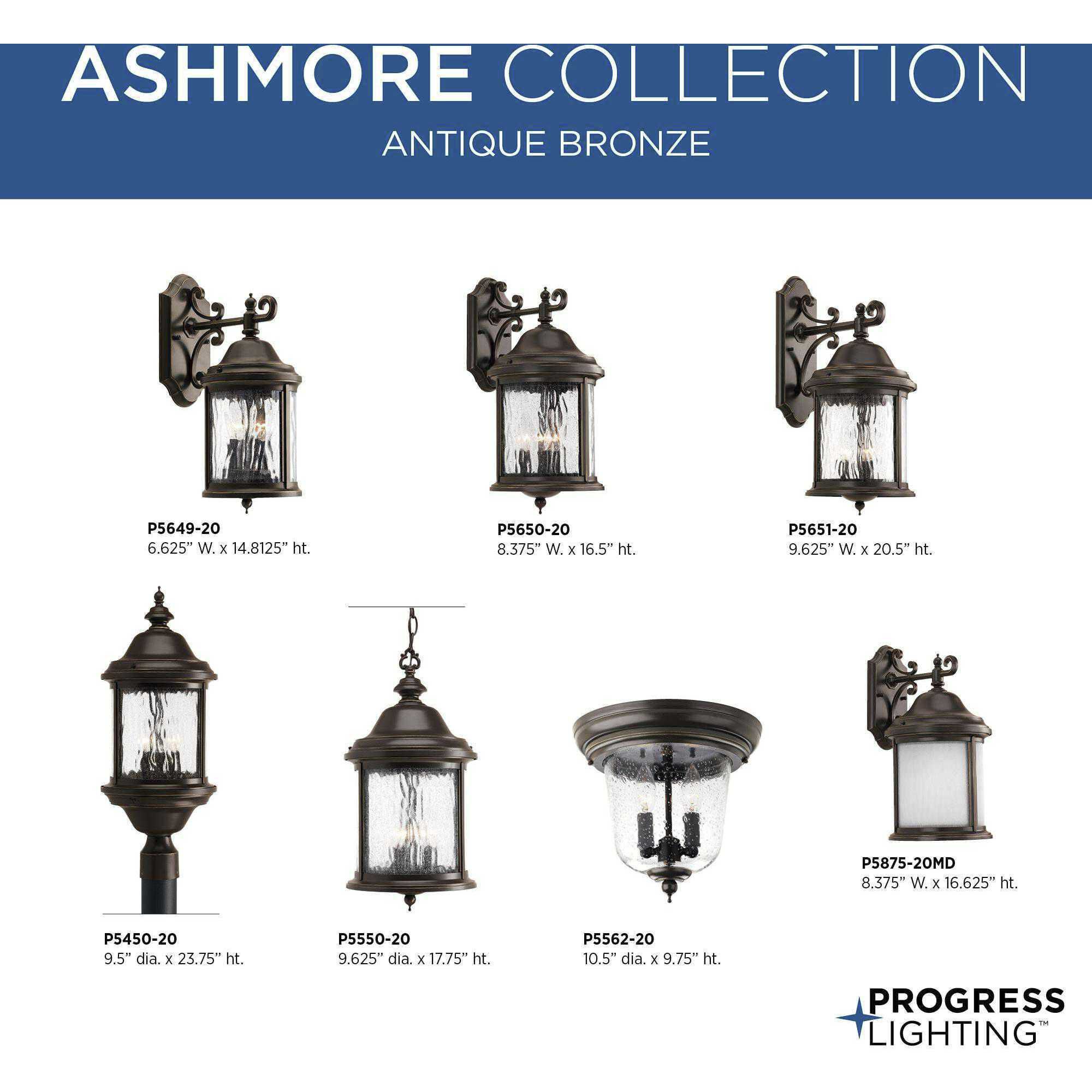 Ashmore 3 Light 24 inch Antique Bronze Outdoor Post Lantern