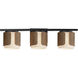 Draughtsman 3 Light 27 inch Walnut and Black Bath Vanity Wall Light in Satin White