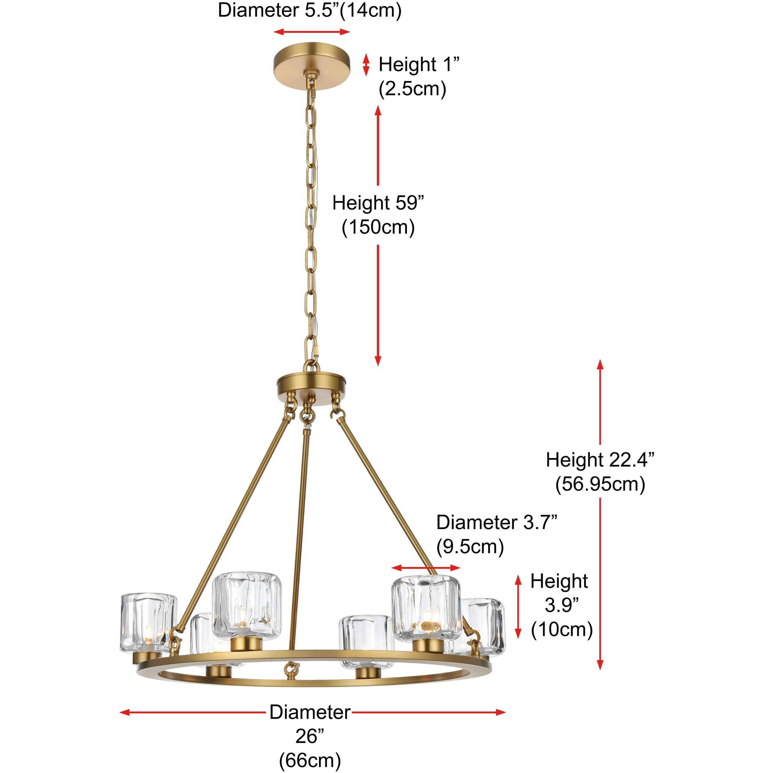 Cadence 6 Light 26 inch Satin Gold Chandelier Ceiling Light
