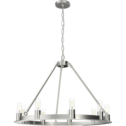 Saddlewood 9 Light 30 inch Brushed Nickel Chandelier Ceiling Light