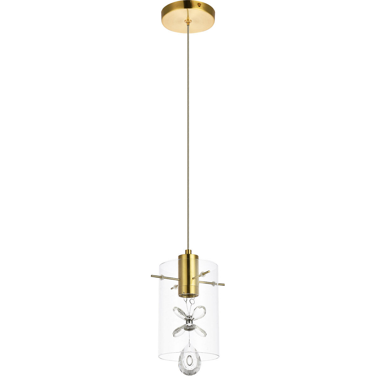 Hana 1 Light 6.5 inch Gold Pendant Ceiling Light