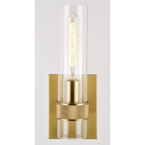 Bari 1 Light 4.75 inch Satin Brass Wall Light 