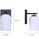 Bram 1 Light 6.25 inch Matte Black Vanity Fixture Wall Light