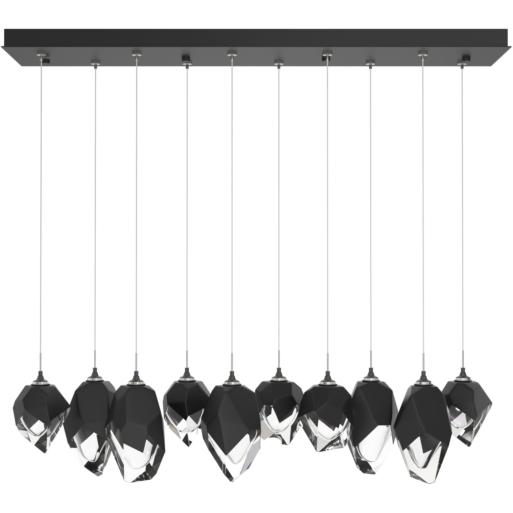 Chrysalis 10 Light 10.1 inch Black Pendant Ceiling Light in Black Crystal