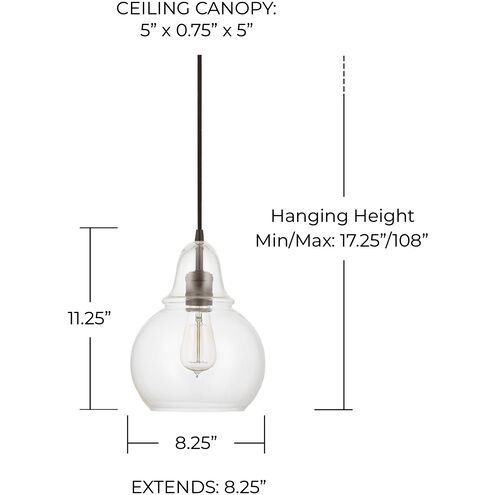 Ashlyn 1 Light 8.25 inch Burnished Bronze Pendant Ceiling Light