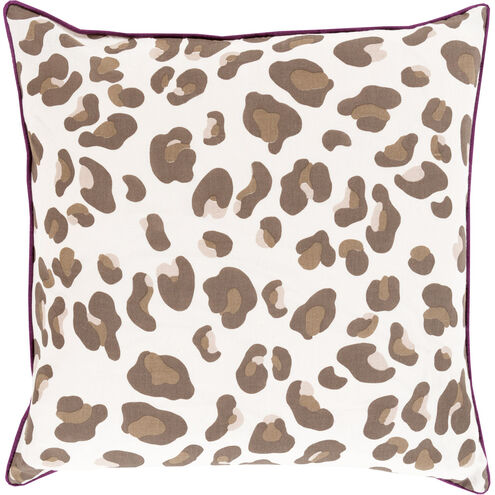 Amour 22 inch Dark Brown, Ivory, Dark Purple Pillow Kit