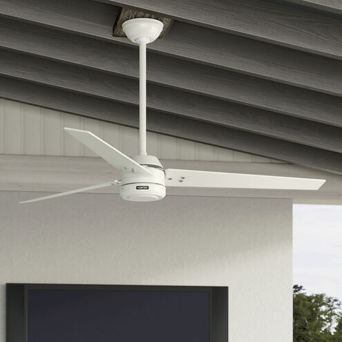 Cassius 60 inch Fresh White with Light Stripe/Fresh White Blades Outdoor Ceiling Fan