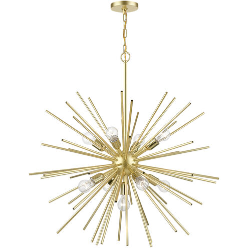 Tribeca 9 Light 34 inch Soft Gold with Polished Brass Accents Foyer Pendant Chandelier Ceiling Light
