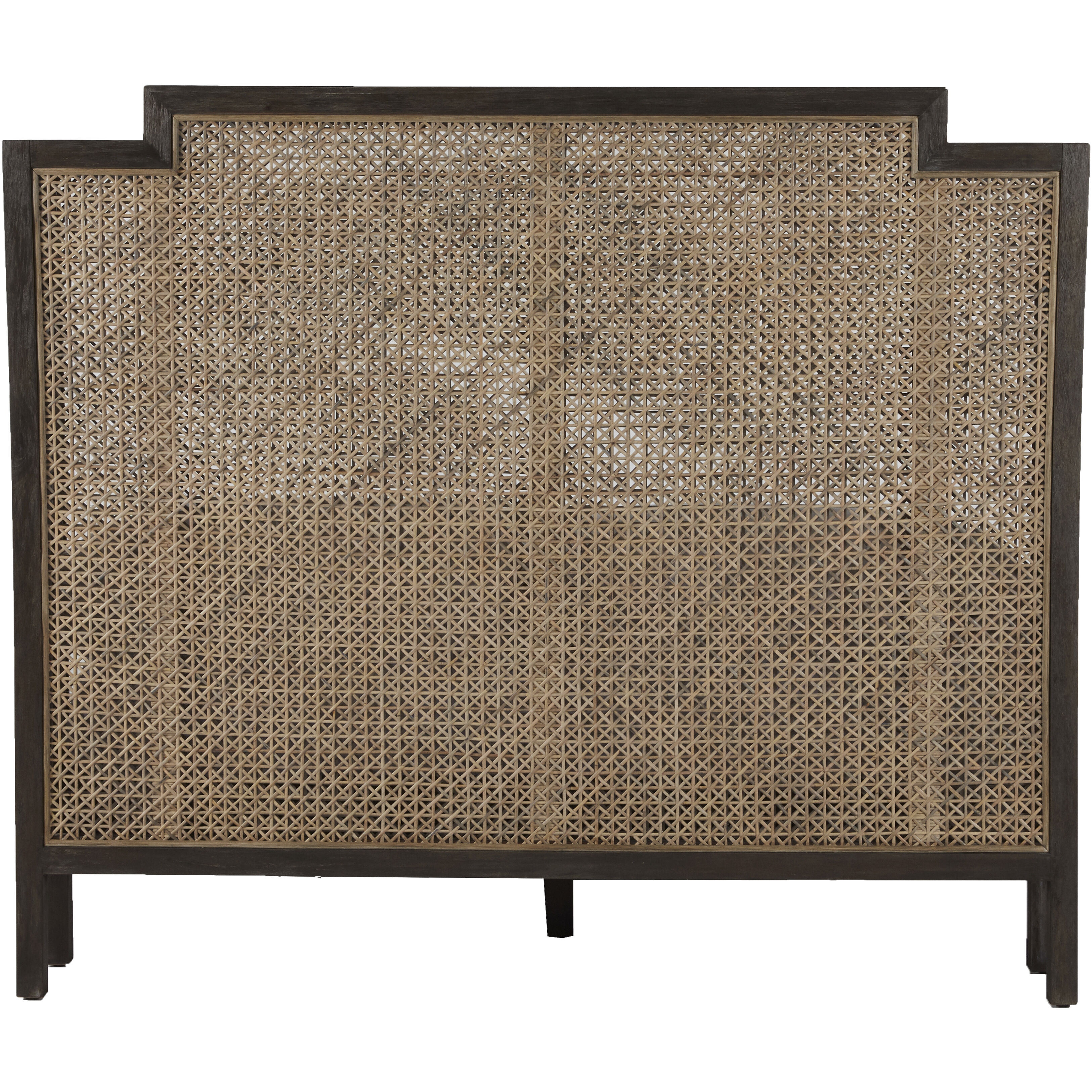 Camille Natural Gray Rattan and Cerused Ash Bed