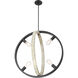 Augusta 4 Light 24.63 inch Black and Gray Wood Pendant Ceiling Light