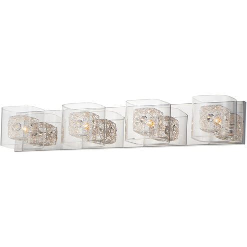 Gem 4 Light 31 inch Polished Chrome Bath Vanity Light Wall Light in Silver