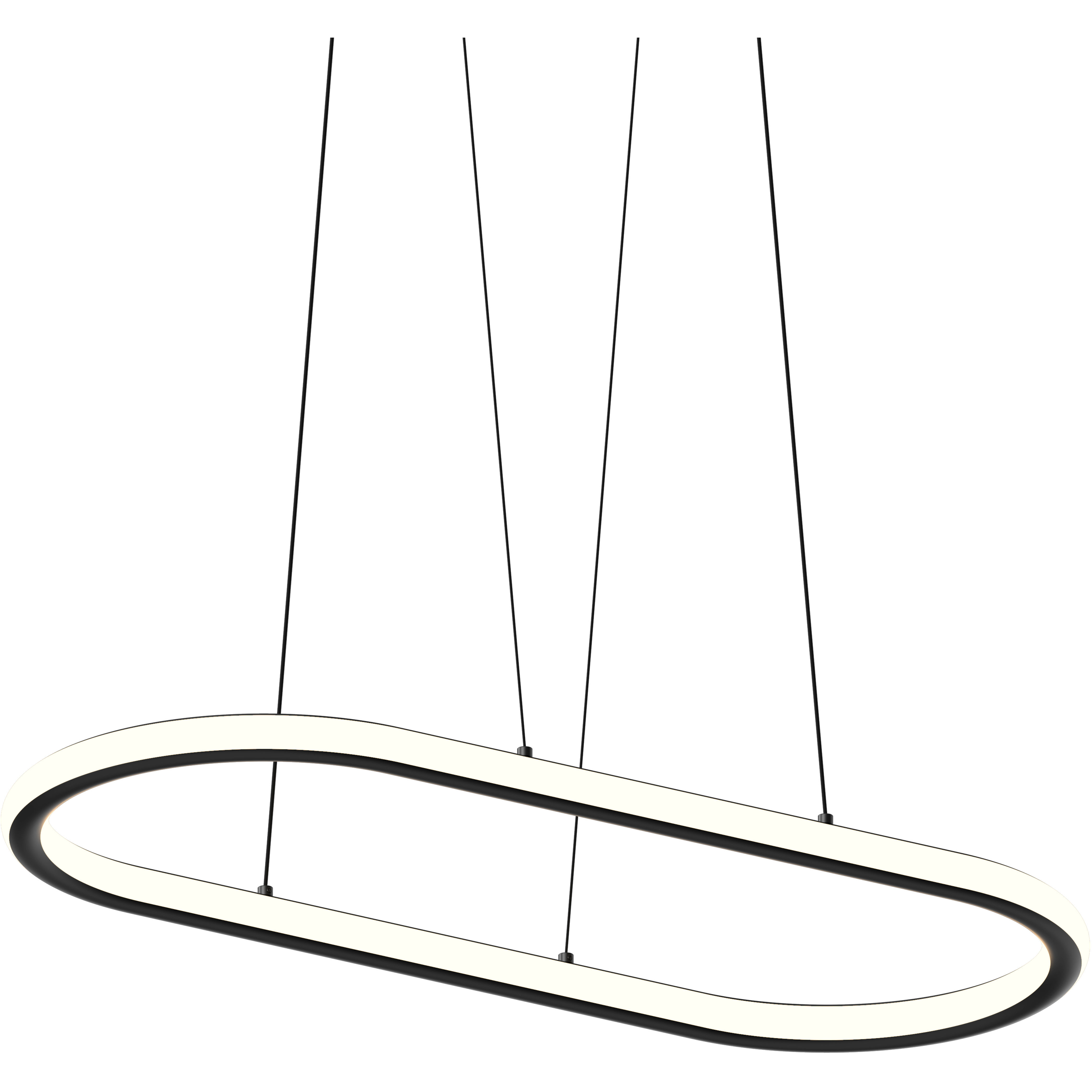 Luna LED 33.5 inch Satin Black Pendant Ceiling Light in 3500K