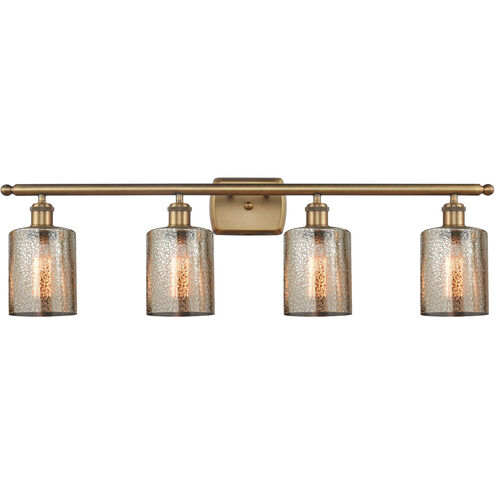Ballston Cobbleskill LED 36 inch Brushed Brass Bath Vanity Light Wall Light in Mercury Glass, Ballston