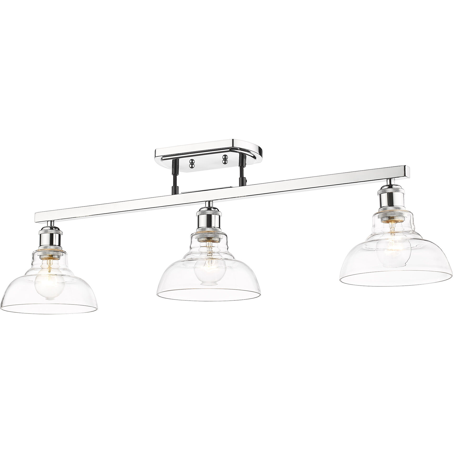 Yep Carver Island Light Ceiling Light in Chrome, Clear Glass
