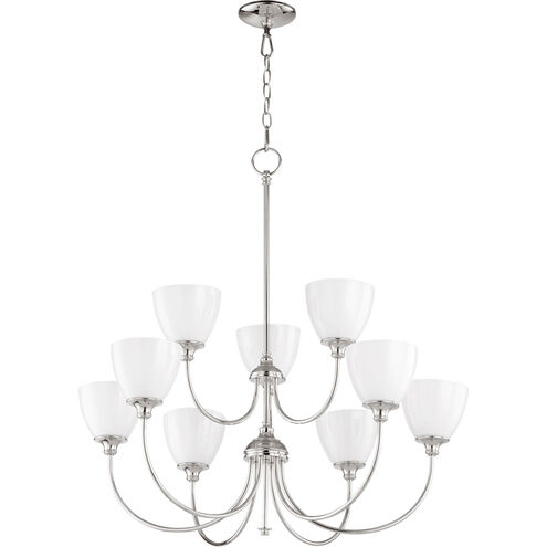 Celeste 9 Light 32 inch Polished Nickel Chandelier Ceiling Light, Opal