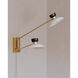 Whitley 60.00 watt Aged Brass Swing Arm Wall Sconce Wall Light, Plug-In