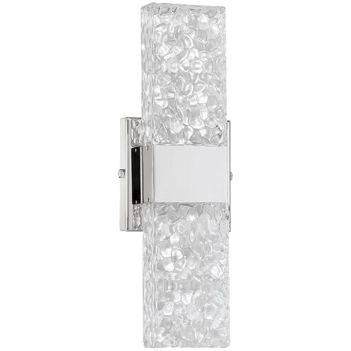 Glacier 2 Light 4.75 inch Chrome Vanity Light Wall Light in Frosted Icelandic Rock