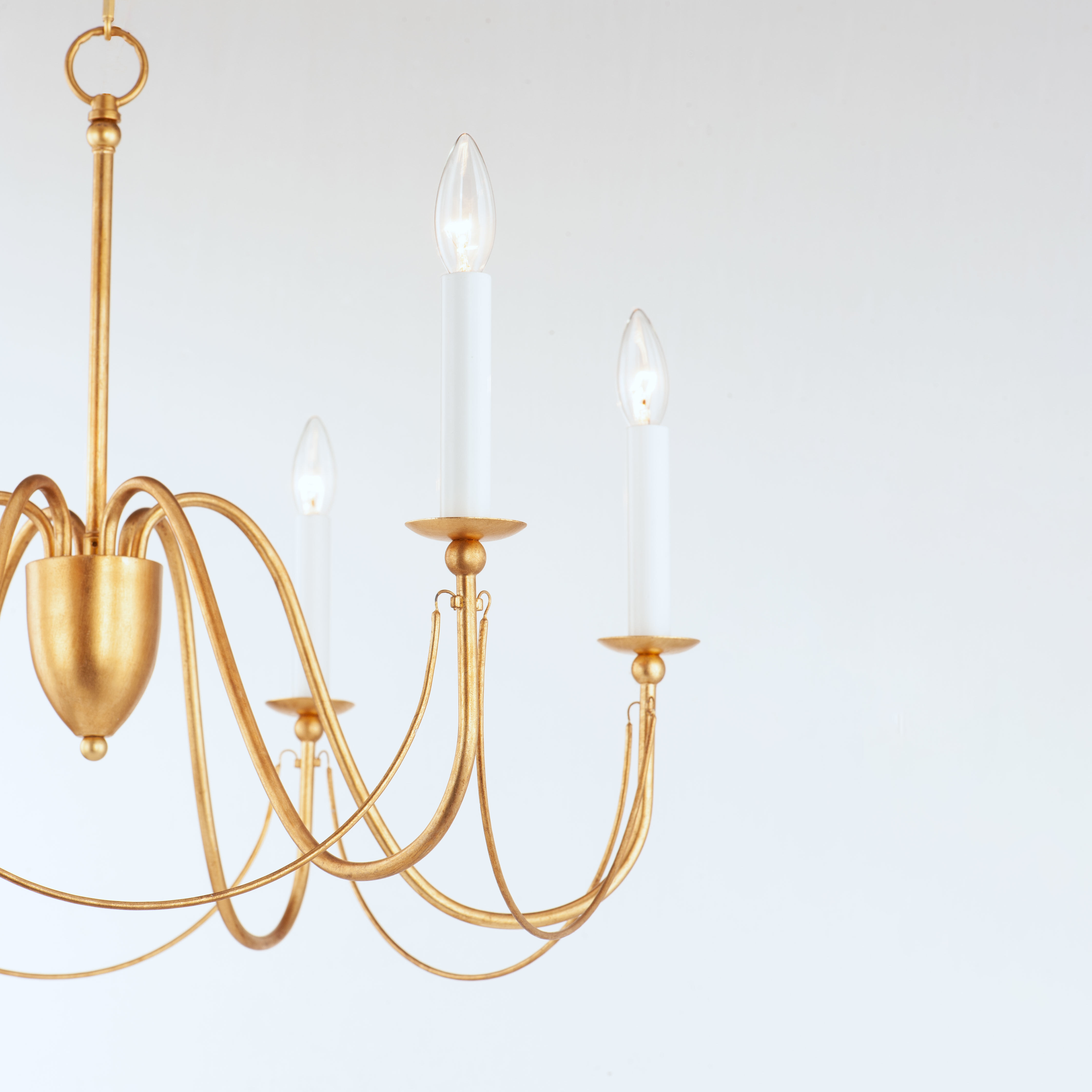 Plumette 6 Light 28 inch Gold Leaf Chandelier Ceiling Light