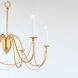 Plumette 6 Light 28 inch Gold Leaf Chandelier Ceiling Light
