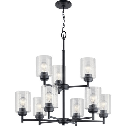 Winslow 9 Light 27 inch Black Chandelier 2 Tier Ceiling Light