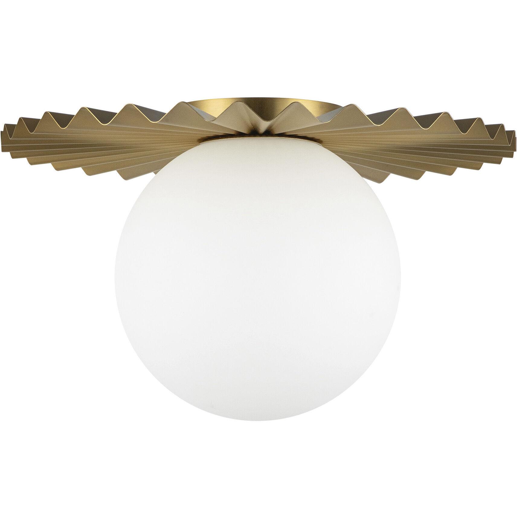 Alora Mood Plume 1 Light 13.88 inch Brushed Gold/Opal Matte Glass Flush Mount Ceiling Light