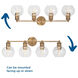 Hansford 4 Light 34 inch Vintage Brass Bath Vanity Wall Light