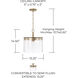Mason 1 Light 13.25 inch Aged Brass Semi-Flush Mount Ceiling Light, Convertible Dual Mount