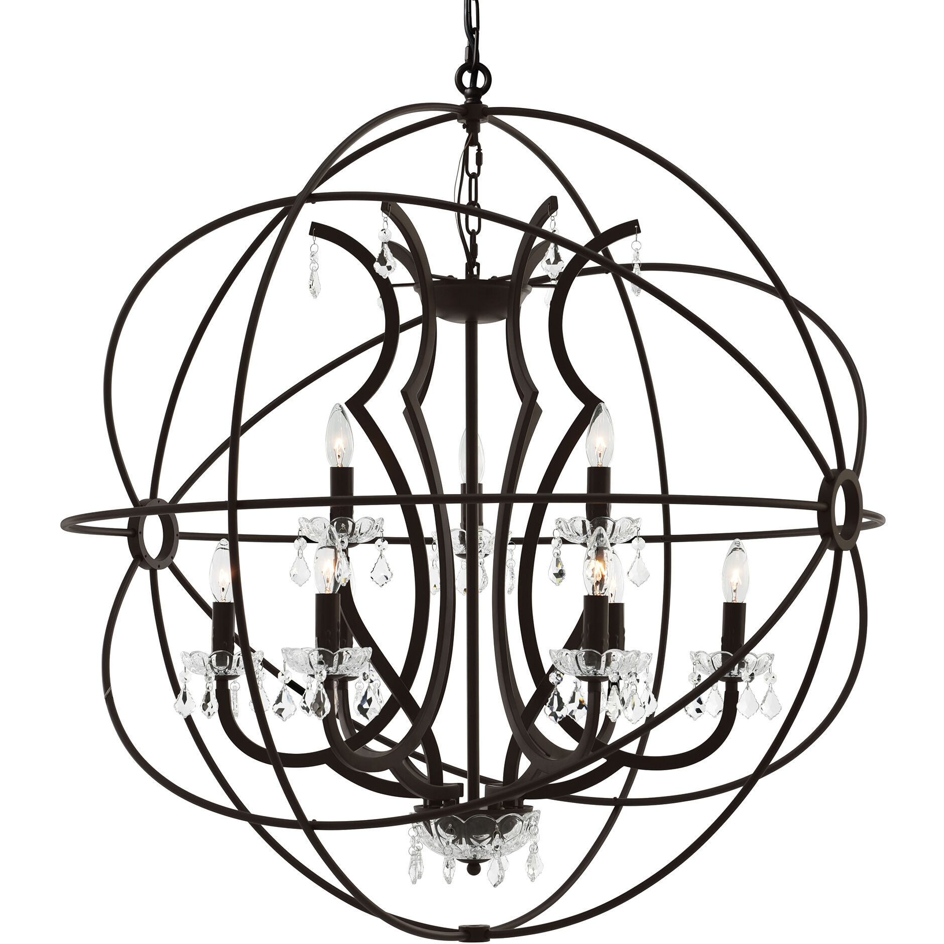 Campechia 9 Light 36 inch Brown Up Chandelier Ceiling Light