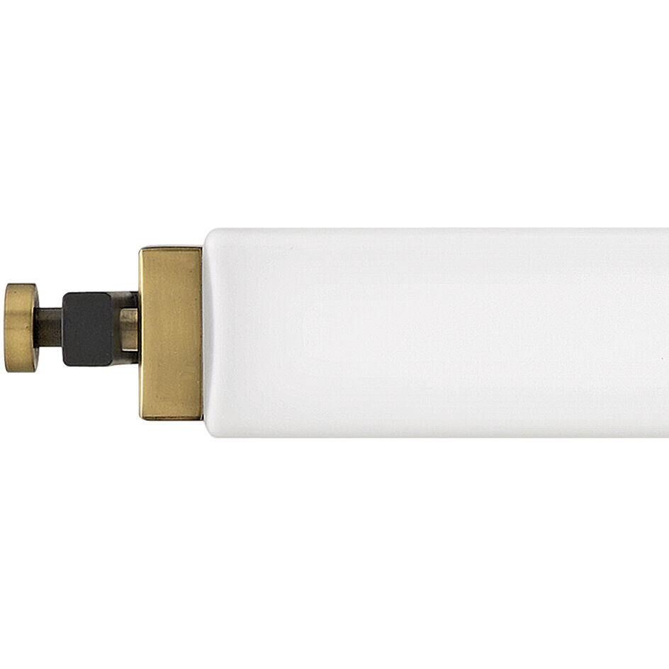 Rollins LED 31 inch Black with Heritage Brass Bath Light Wall Light in Black / Heritage Brass, Vertical