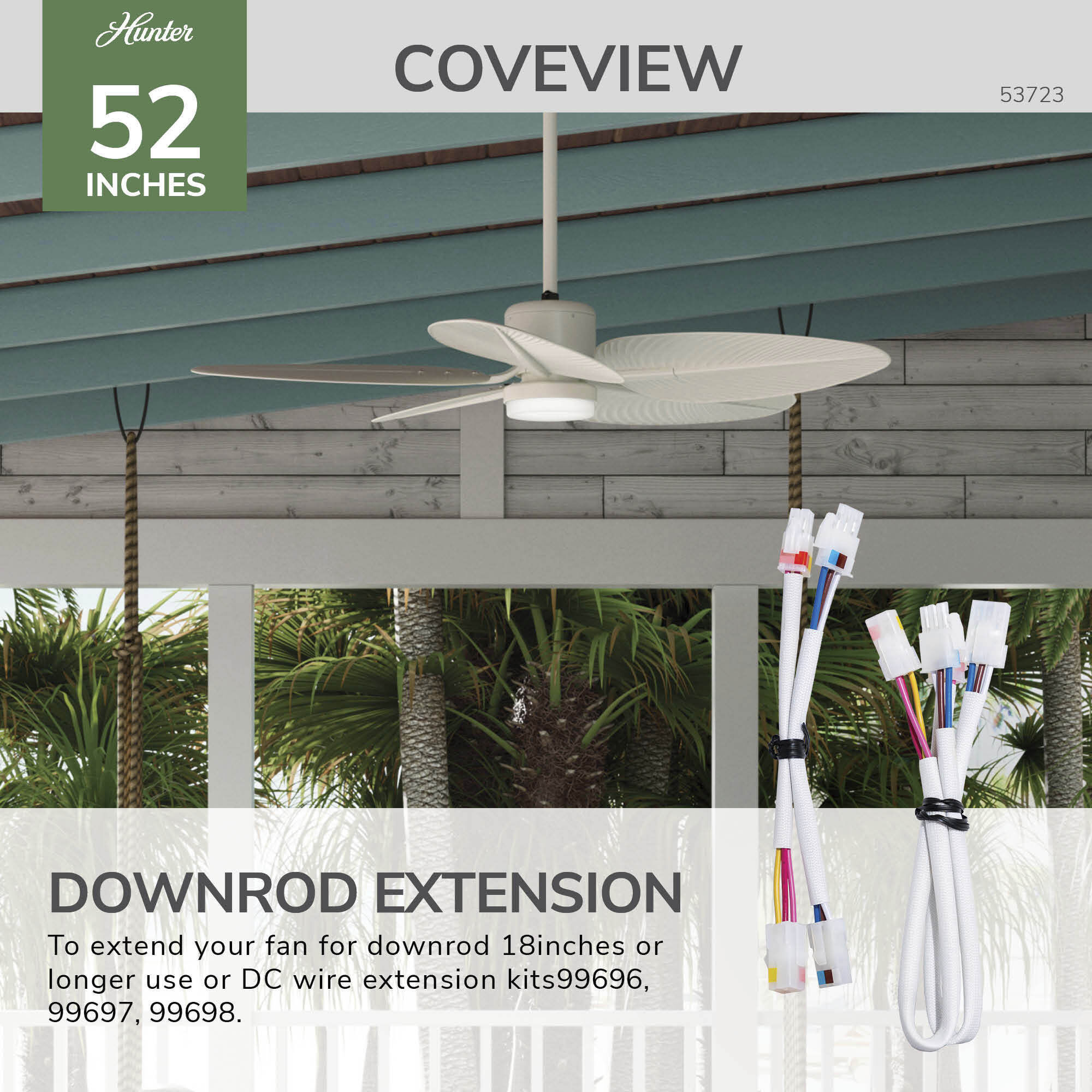 Coveview 52 inch Cream Outdoor Ceiling Fan