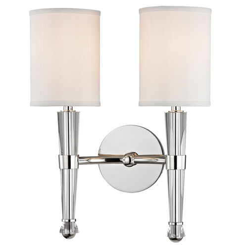 Volta 2 Light 12 inch Polished Nickel Wall Sconce Wall Light