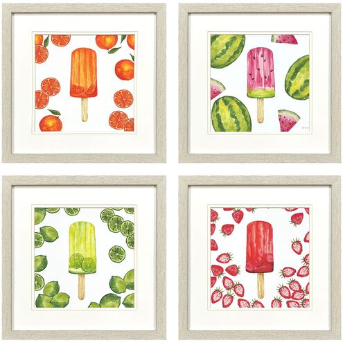 Fruity Popsicles Multi and White and Red and Orange Framed Art