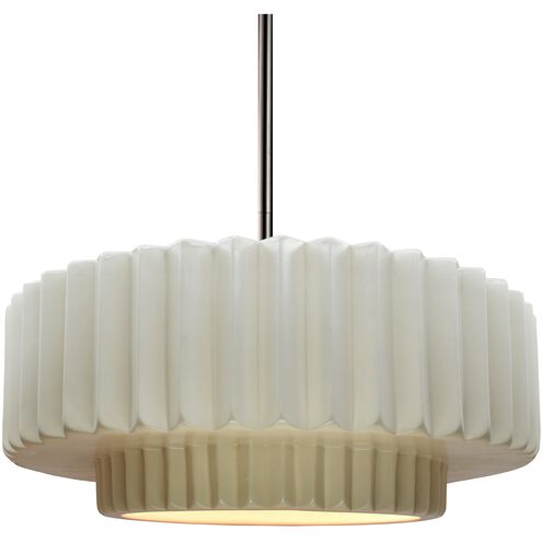 Radiance 1 Light 14.5 inch Matte White and Brushed Nickel Pendant Ceiling Light