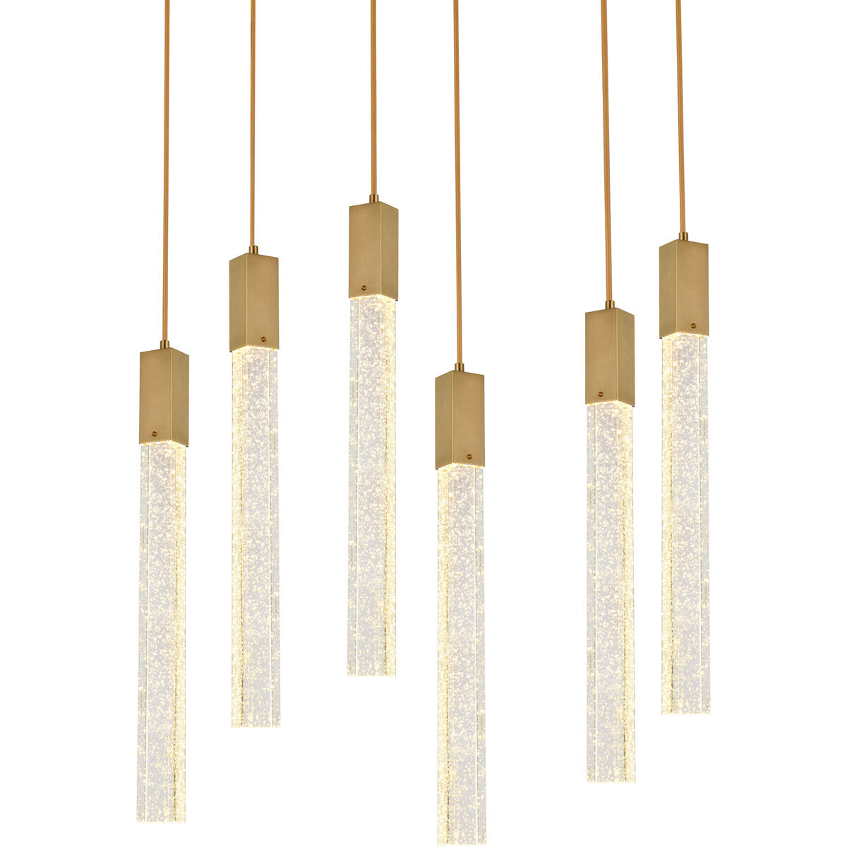 Weston 6 Light 32 inch Satin Gold Pendant Ceiling Light