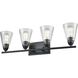 Louisbourg 4 Light 30 inch Ebony Bath Vanity Wall Light