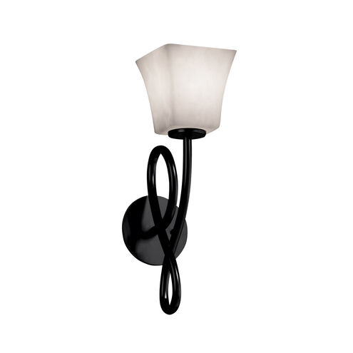 Clouds 1 Light 6 inch Matte Black Wall Sconce Wall Light in Square Flared, Incandescent