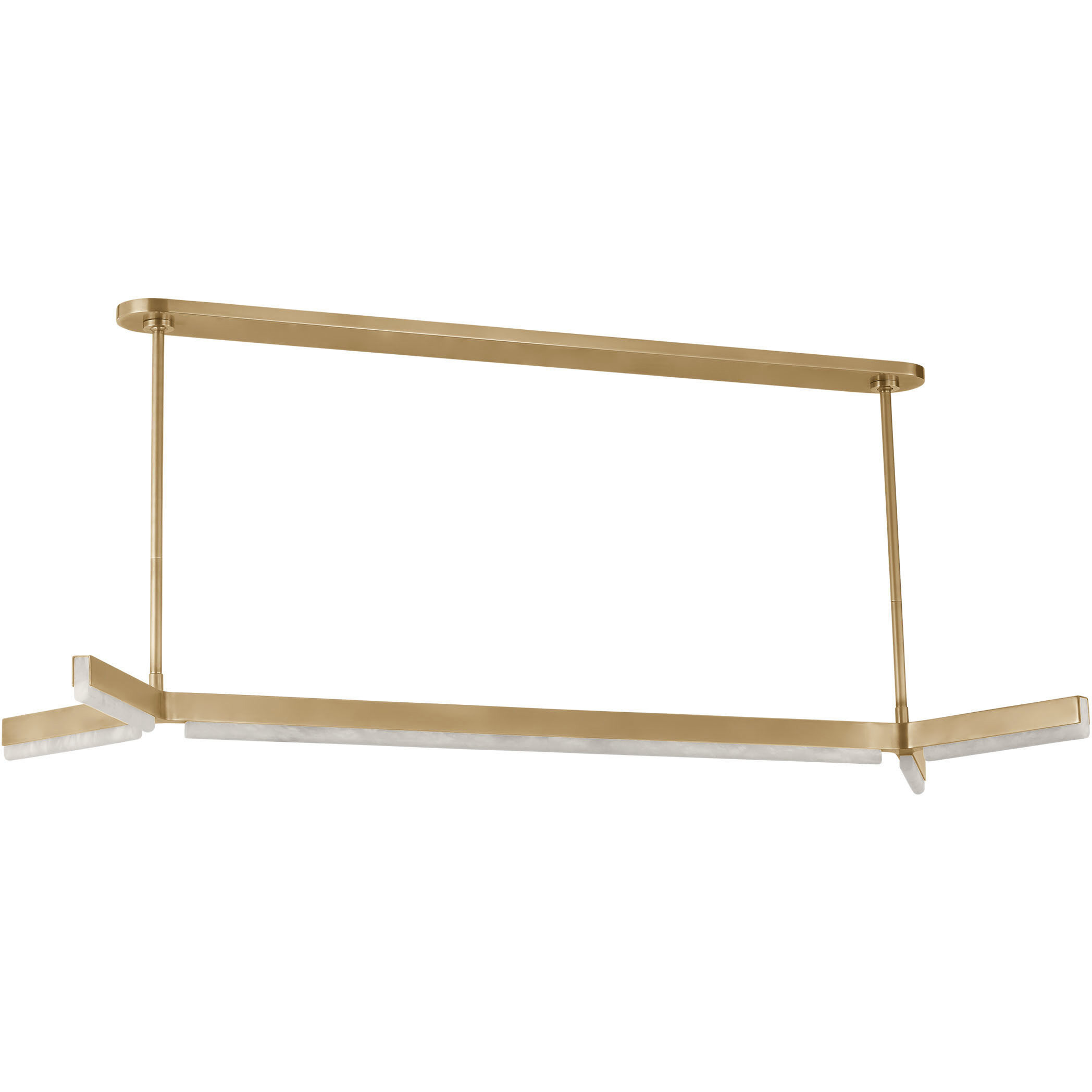 Kelly by Kelly Wearstler Linea Linear Chandelier Ceiling Light in Hand Rubbed Antique Brass