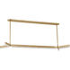 Kelly by Kelly Wearstler Linea Linear Chandelier Ceiling Light in Hand Rubbed Antique Brass