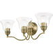 Moreland 3 Light 24 inch Antique Brass Vanity Sconce Wall Light