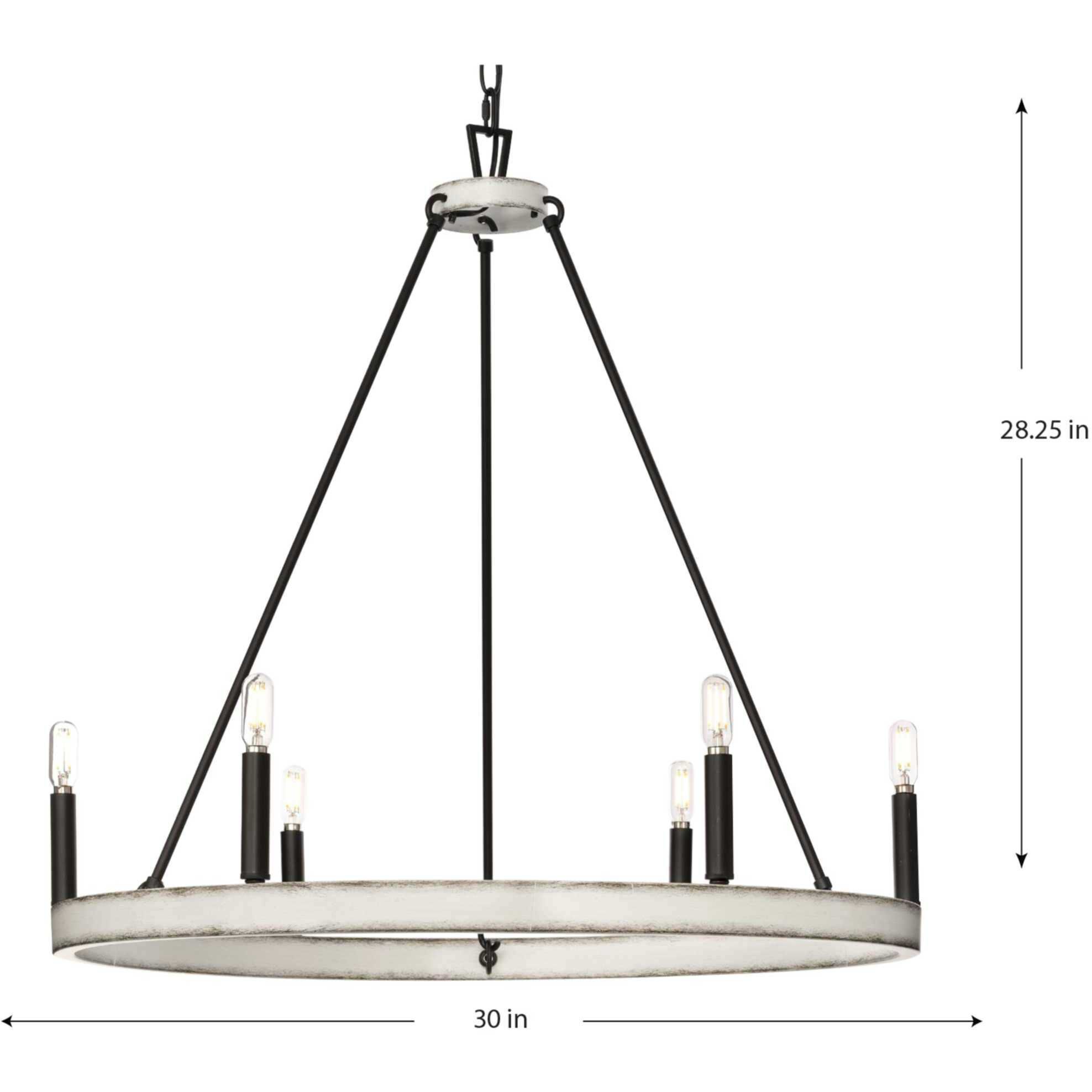 Galloway 6 Light 30 inch Matte Black Chandelier Ceiling Light
