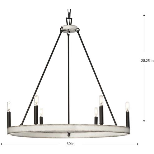 Galloway 6 Light 30 inch Matte Black Chandelier Ceiling Light