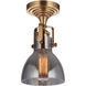 Gallery State House 1 Light 6 inch Vintage Brass Semi Flush Ceiling Light
