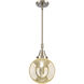 Beacon 1 Light 8 inch Brushed Satin Nickel Mini Pendant Ceiling Light in Mercury Glass