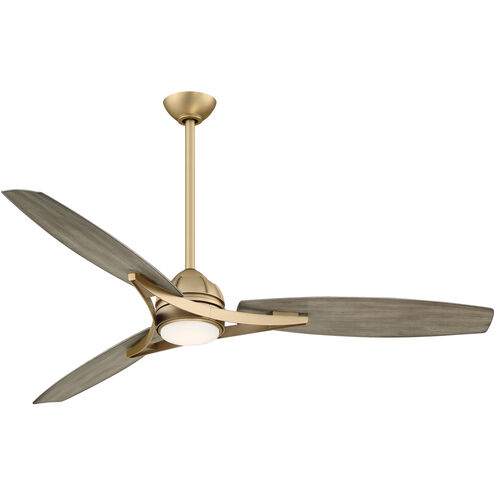 Molino 65 inch Soft Brass with Seashore Grey Blades Indoor/Outdoor Ceiling Fan