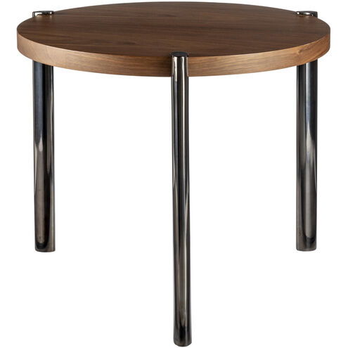 Caro 25.6 X 23.7 inch Top: Dark Brown; Base: Black End Table