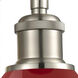 Ballston Plymouth Dome 1 Light 8 inch Brushed Satin Nickel Sconce Wall Light in Matte Red