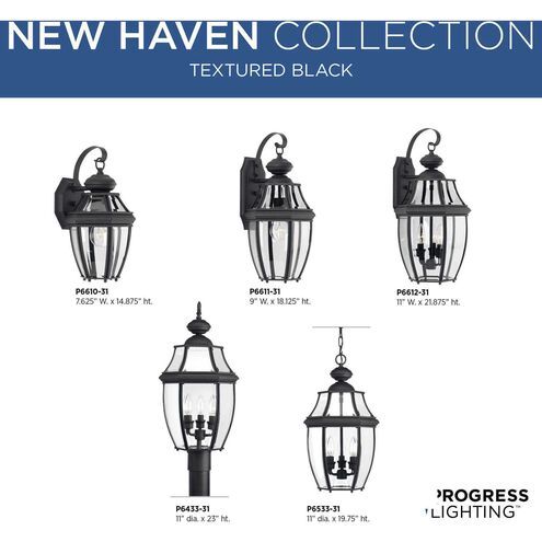 New Haven Collection 3-Light Outdoor Black Post Lamp New Haven Collection 3-Light Outdoor Black Post Lamp