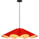 Delfina 1 Light 23.6 inch Black Pendant Ceiling Light in Red/Ash, 24 in, WEP Collection