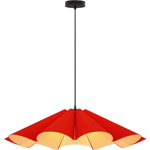 Delfina 1 Light 23.6 inch Black Pendant Ceiling Light in Red/Ash, 24 in, WEP Collection