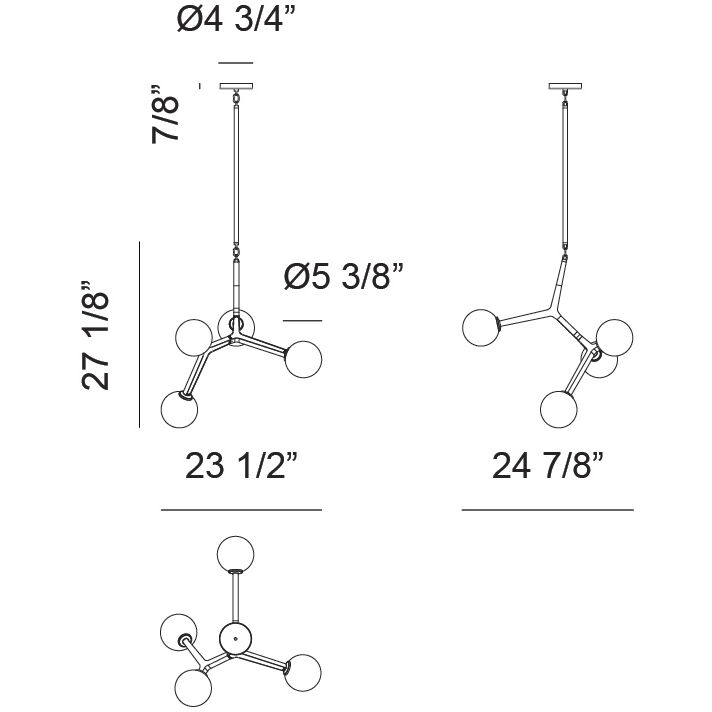 Rami 4 Light 23.5 inch Aged Gold Brass Pendant Ceiling Light in Aged Gold Brass and Opal Glass